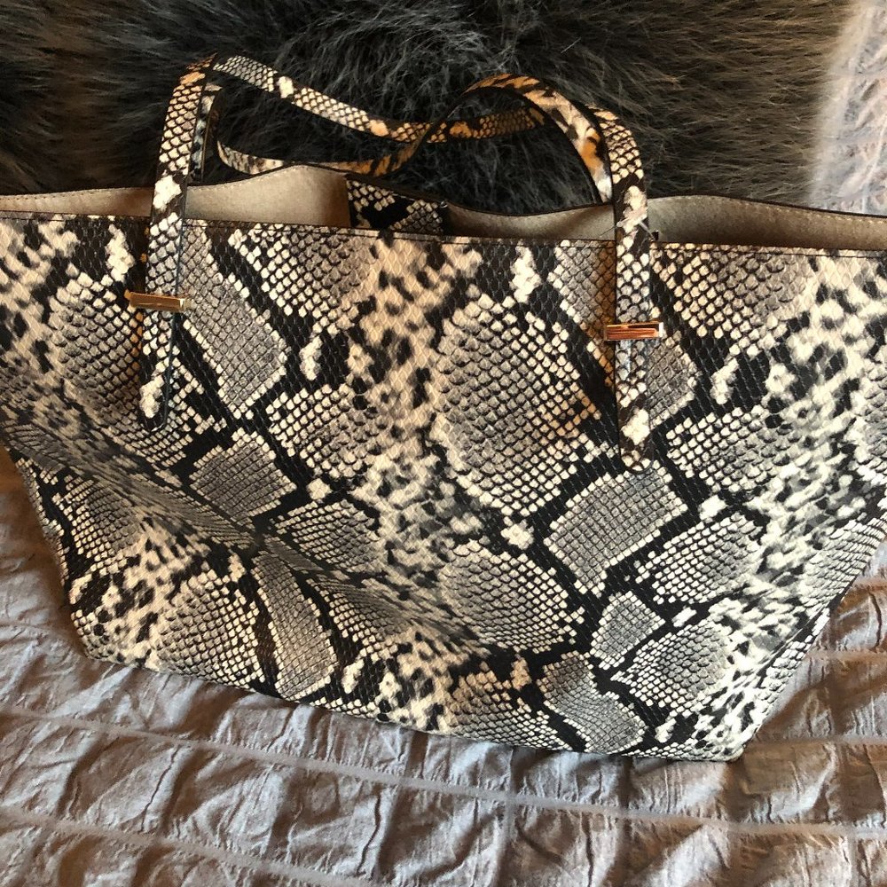 H&M snakeskin tote bag